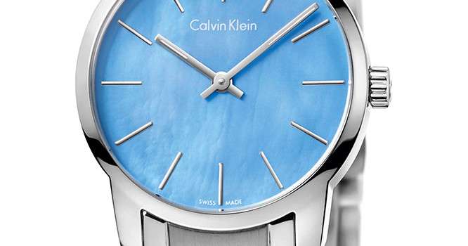 Calvin Klein City Mother of Pearl Blue Dial Silver Steel Strap Watch for Women - K2G2314X Buy Now By Calvin Klein
