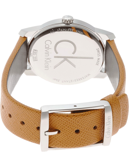 Calvin Klein City Silver Dial Orange Leather Strap Watch for Women - K2G231G6 Buy Now By Calvin Klein