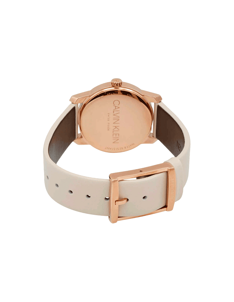 Calvin Klein City Silver Dial White Leather Strap Watch for Women - K2G236X6 Buy Now By Calvin Klein