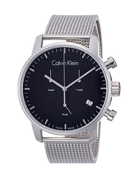 Calvin Klein City Chronograph Black Dial Silver Mesh Bracelet Watch for Men - K2G27121 Buy Now By Calvin Klein