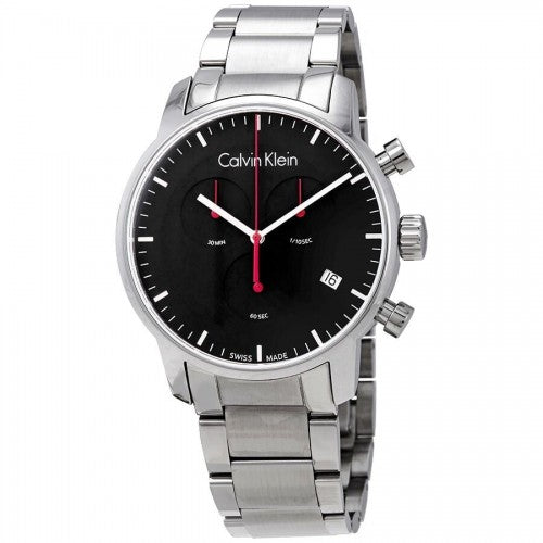 Calvin Klein City Chronograph Black Dial Silver Steel Strap Watch for Men - K2G27141 Buy Now By Calvin Klein