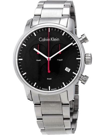 Calvin Klein City Chronograph Black Dial Silver Steel Strap Watch for Men - K2G27141 Buy Now By Calvin Klein