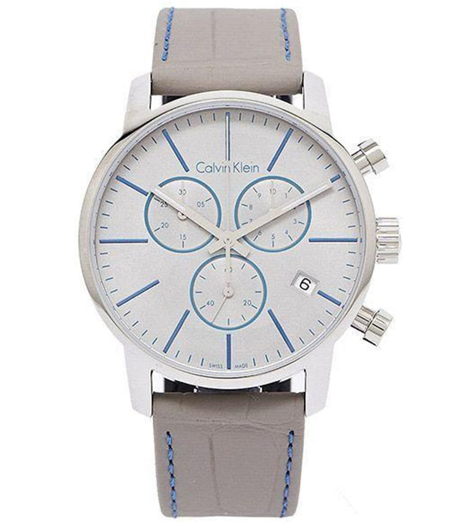 Calvin Klein City Chronograph White Dial White Leather Strap Watch for Men - K2G271Q4 Buy Now By Calvin Klein