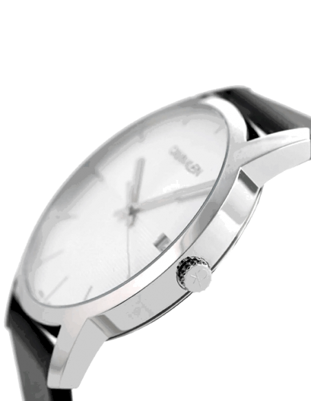 Calvin Klein City White Dial Black Leather Strap Watch for Men - K2G2G1CD Buy Now By Calvin Klein