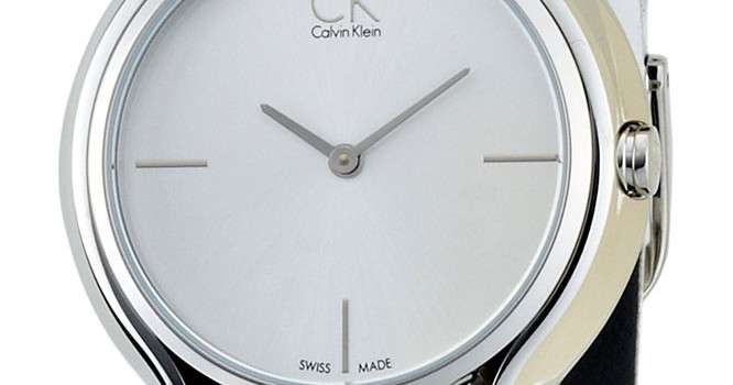 Calvin Klein Skirt White Dial White Leather Strap Watch for Women - K2U231K6 Buy Now By Calvin Klein