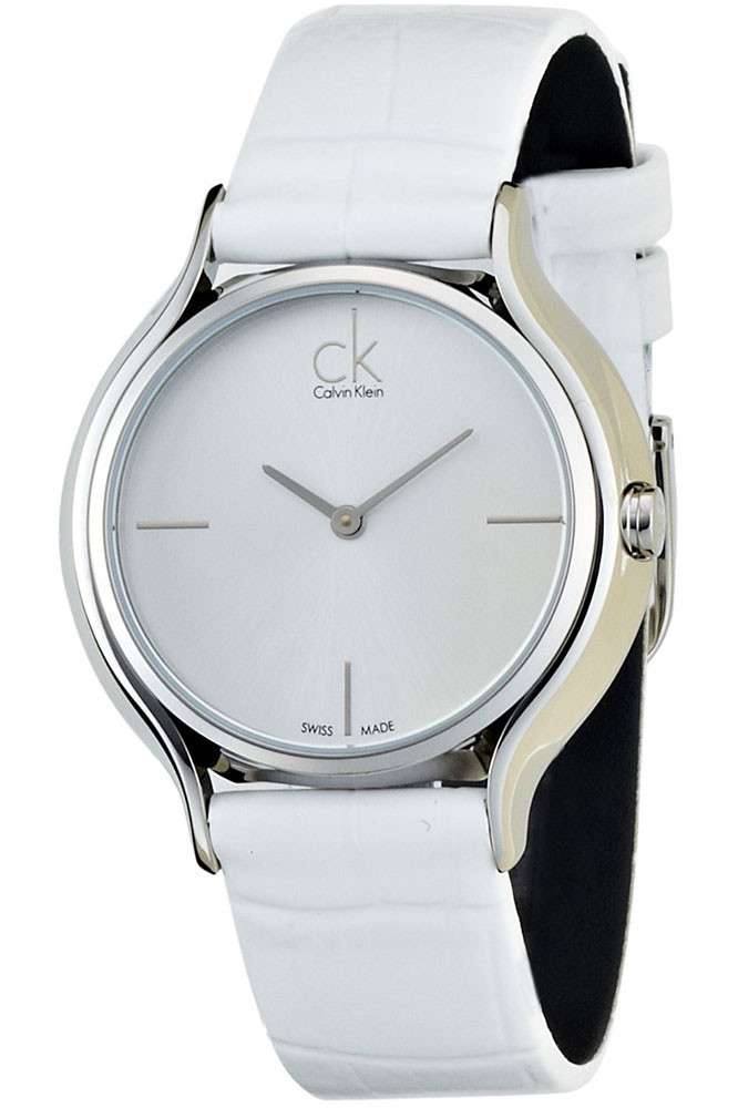 Calvin Klein Skirt White Dial White Leather Strap Watch for Women - K2U231K6 Buy Now By Calvin Klein