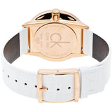 Calvin Klein Accent Silver Dial White Leather Strap Watch for Women - K2Y216K6 Buy Now By Calvin Klein