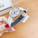 Calvin Klein Accent Silver Dial White Leather Strap Watch for Women - K2Y236K6 Buy Now By Calvin Klein