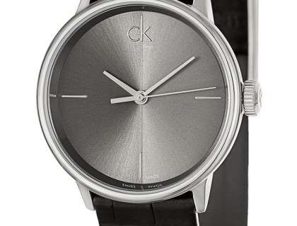 Calvin Klein Accent Black Dial Black Leather Strap Watch for Women - K2Y2Y1C3 Buy Now By Calvin Klein