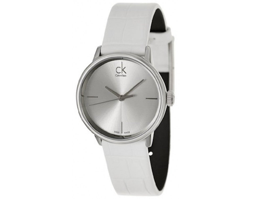 Calvin Klein Accent White Dial White Leather Strap Watch for Women - K2Y2Y1K6 Buy Now By Calvin Klein