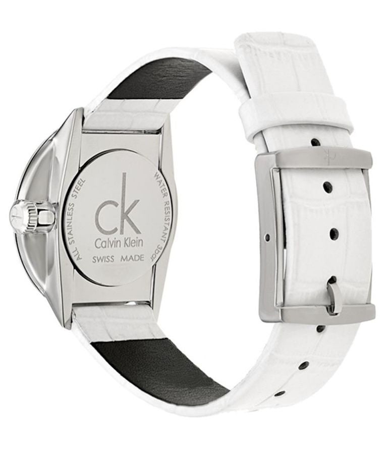 Calvin Klein Accent White Dial White Leather Strap Watch for Women - K2Y2Y1K6 Buy Now By Calvin Klein