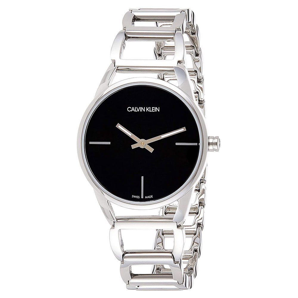 Calvin Klein Stately Black Dial Silver Steel Strap Watch for Women - K3G23121 Buy Now By Calvin Klein