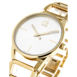 Calvin Klein Stately Silver Dial Gold Steel Strap Watch for Women - K3G23526 Buy Now By Calvin Klein