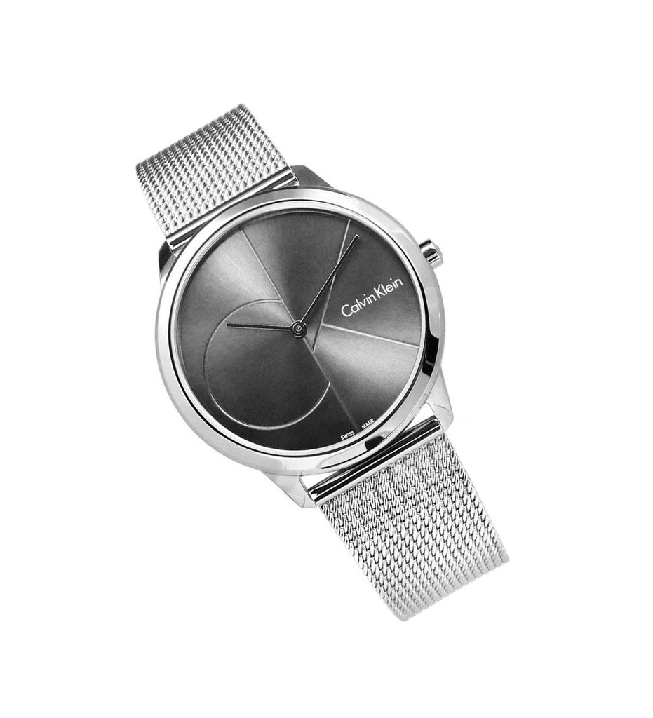 Calvin Klein Minimal Black Dial Silver Mesh Bracelet Watch for Men - K3M21123 Buy Now By Calvin Klein