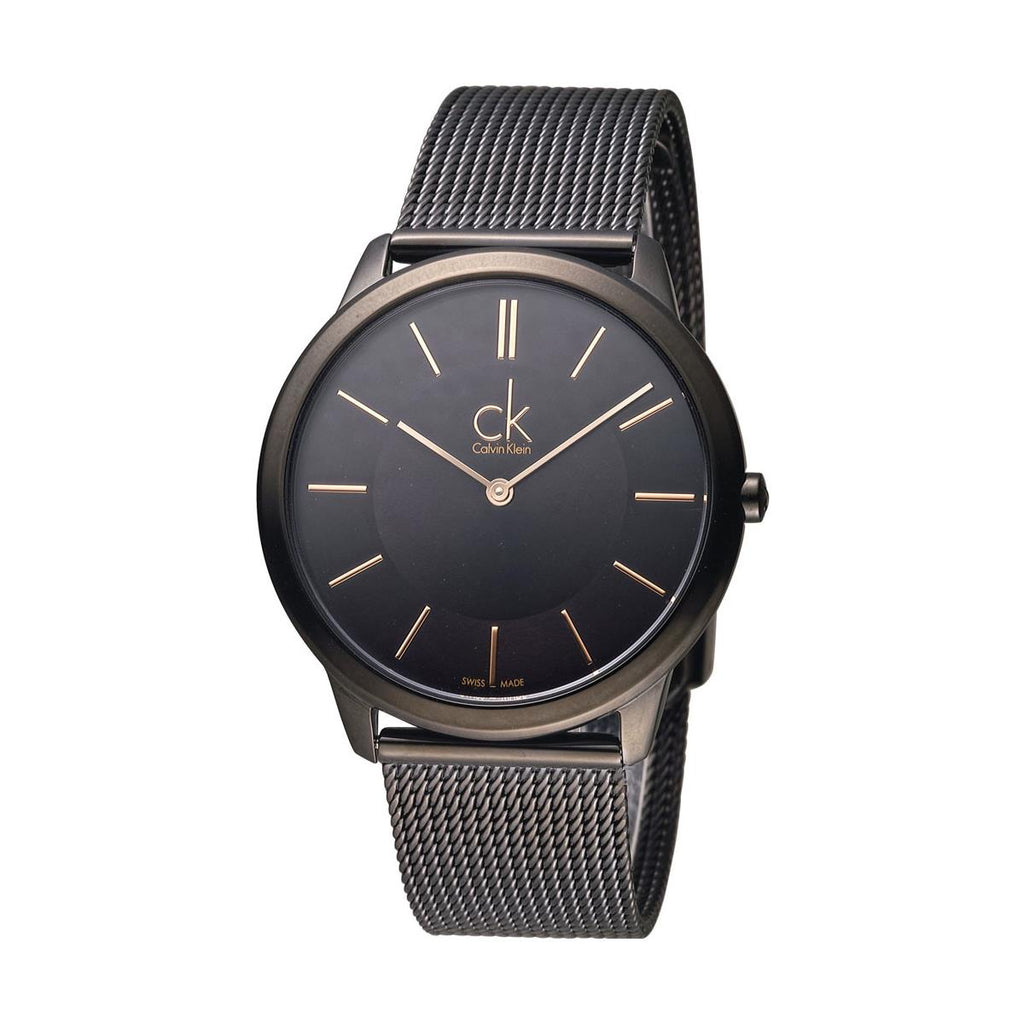 Calvin Klein Minimal Black Dial Black Mesh Bracelet Watch for Men - K3M21421 Buy Now By Calvin Klein