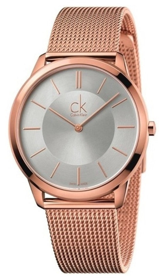 Calvin Klein Minimal White Dial Rose Gold Mesh Bracelet Watch for Men - K3M21626 Buy Now By Calvin Klein