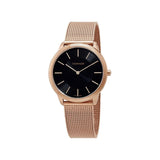 Calvin Klein Minimal Black Dial Rose Gold Mesh Bracelet Watch for Women - K3M2262Y Buy Now By Calvin Klein