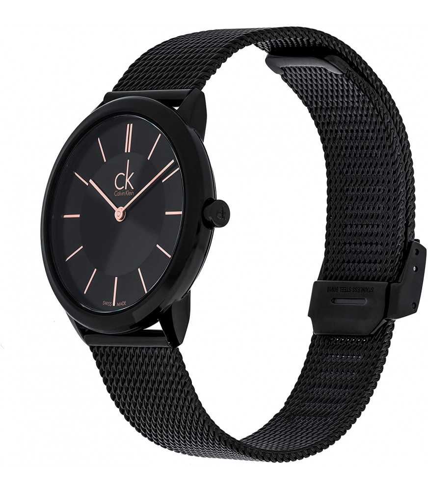 Calvin Klein Minimal Black Dial Black Mesh Bracelet Watch for Men - K3M21421 Buy Now By Calvin Klein