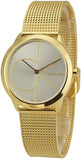 Calvin Klein Minimal Silver Dial Gold Mesh Bracelet Watch for Women - K3M22526 Buy Now By Calvin Klein