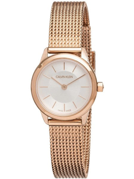 Calvin Klein Minimal White Dial Rose Gold Mesh Bracelet Watch for Women - K3M23626 Buy Now By Calvin Klein