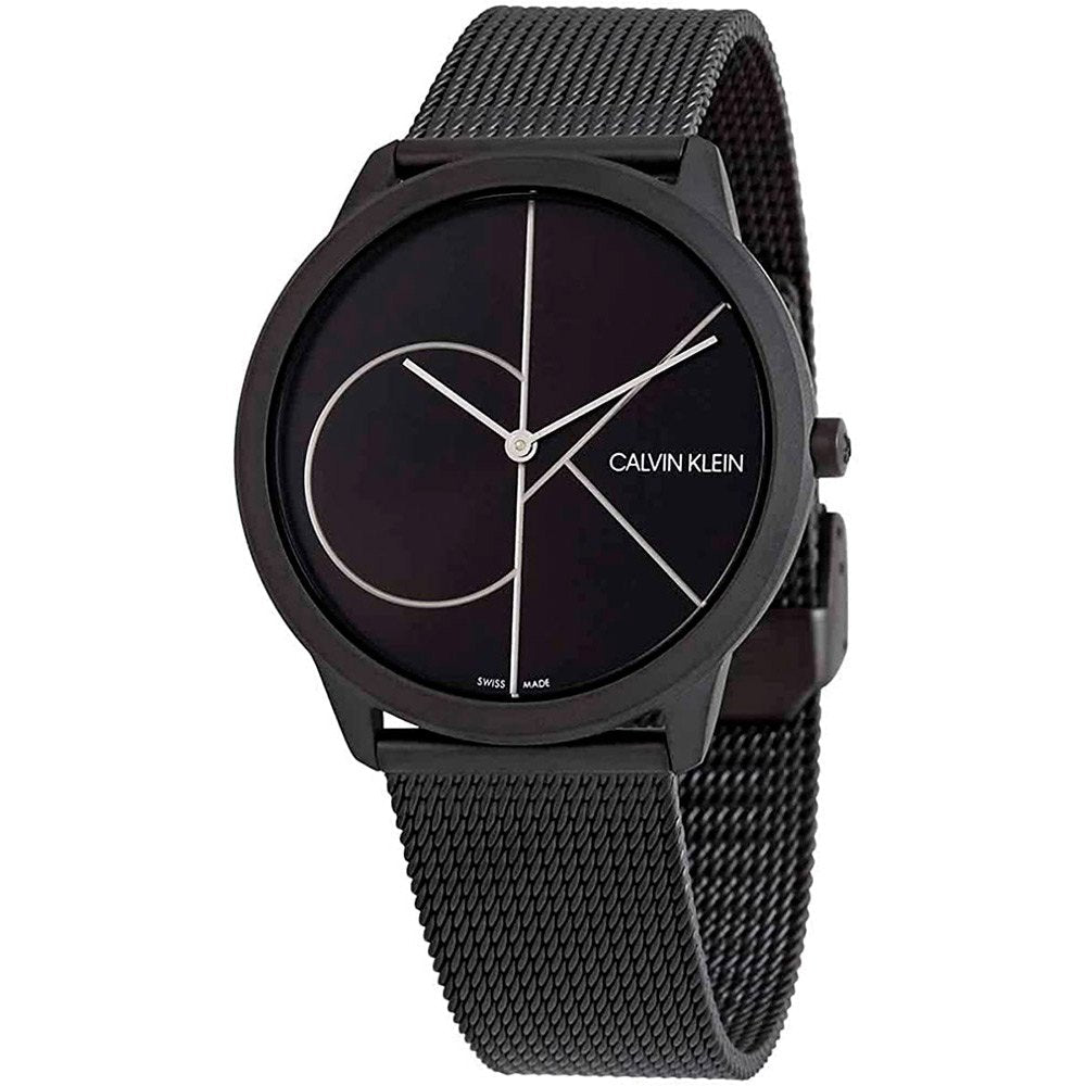 Calvin Klein Minimal Black Dial Black Mesh Bracelet Watch for Men - K3M5145X Buy Now By Calvin Klein