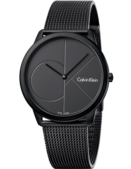 Calvin Klein Minimal Black Dial Black Mesh Bracelet Watch for Men - K3M514B1 Buy Now By Calvin Klein