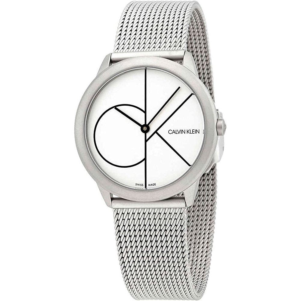 Calvin Klein Minimal White Dial Silver Mesh Bracelet Watch for Women - K3M5215X Buy Now By Calvin Klein