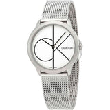 Calvin Klein Minimal White Dial Silver Mesh Bracelet Watch for Women - K3M5215X Buy Now By Calvin Klein