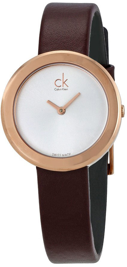 Calvin Klein Firm White Dial Brown Leather Strap Watch for Women - K3N236G6 Buy Now By Calvin Klein
