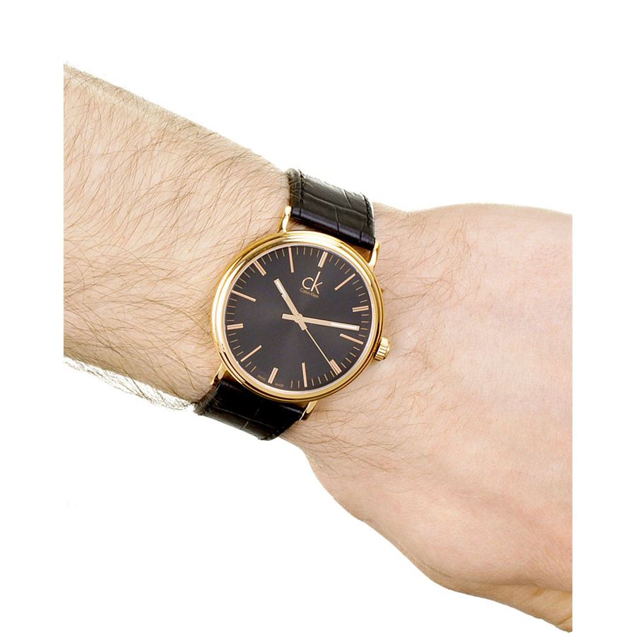 Calvin Klein Surround Black Dial Black Leather Strap Watch for Men - K3W216C1 Buy Now By Calvin Klein