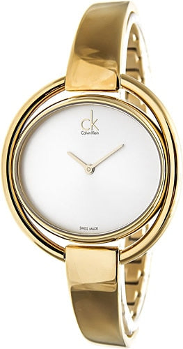 Calvin Klein Impetuous White Dial Gold Steel Strap Watch for Women - K4F2N516 Buy Now By Calvin Klein