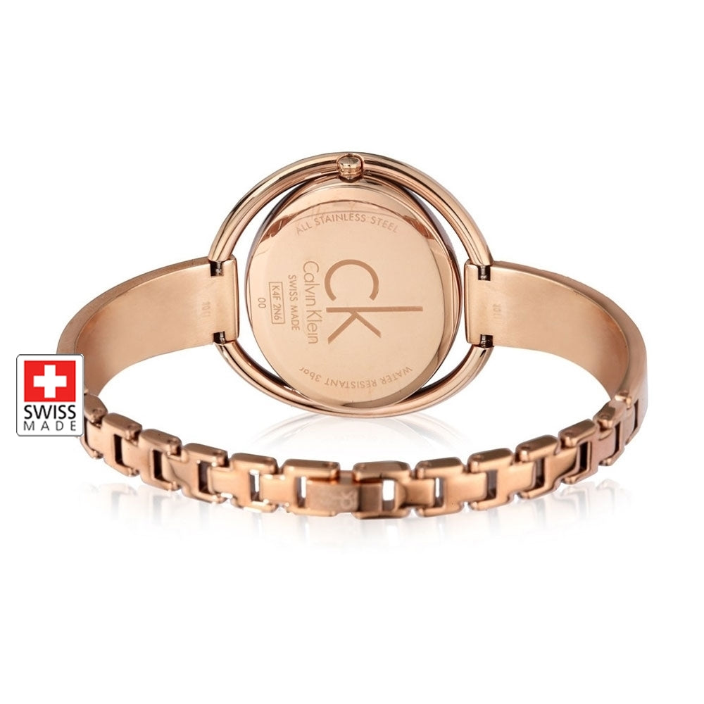Calvin Klein Impetuos Silver Dial Rose Gold Steel Strap Watch for Women - K4F2N616 Buy Now By Calvin Klein