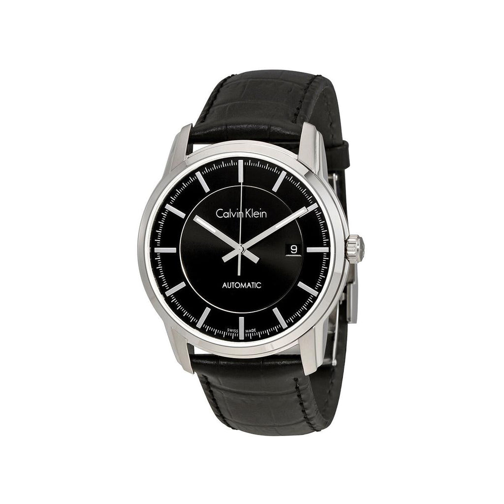 Calvin Klein Infinity Automatic Black Dial Black Leather Strap Watch for Men - K5S341C1 Buy Now By Calvin Klein
