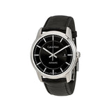 Calvin Klein Infinity Automatic Black Dial Black Leather Strap Watch for Men - K5S341C1 Buy Now By Calvin Klein