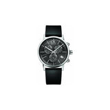 Calvin Klein Post Minimal Chronograph Black Dial Black Leather Strap Watch for Men - K7627107 Buy Now By Calvin Klein