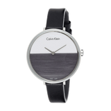Calvin Klein Rise White Grey Dial Black Leather Strap Watch for Women - K7A231C3 Buy Now By Calvin Klein