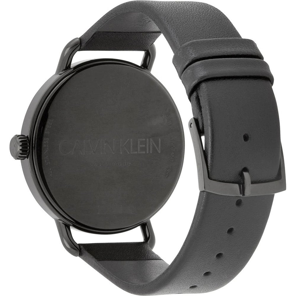 Calvin Klein Even Maroon Dial Black Leather Strap Watch for Men - K7B214CP Buy Now By Calvin Klein