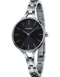 Calvin Klein Graphic Black Dial Silver Steel Strap Watch for Women - K7E23141 Buy Now By Calvin Klein