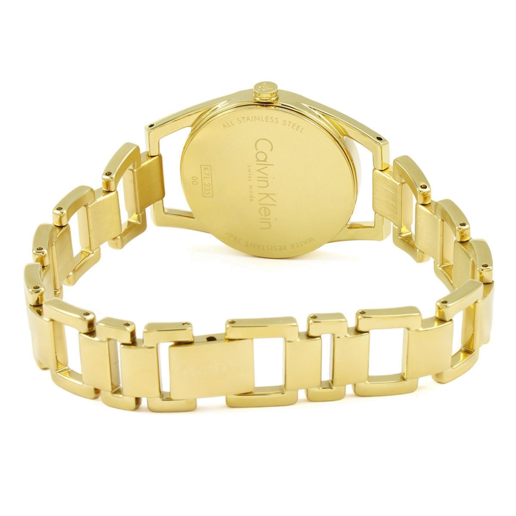 Calvin Klein Dainty White Dial Gold Steel Strap Watch for Women - K7L23546 Buy Now By Calvin Klein