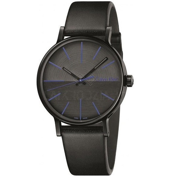 Calvin Klein Boost Black Dial Black Leather Strap Watch for Men - K7Y214CZ Buy Now By Calvin Klein