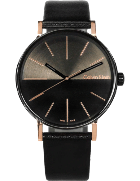 Calvin Klein Boost Black Dial Black Leather Strap Watch for Men - K7Y21TCZ Buy Now By Calvin Klein