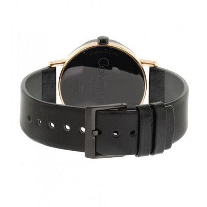 Calvin Klein Boost Black Dial Black Leather Strap Watch for Men - K7Y21TCZ Buy Now By Calvin Klein