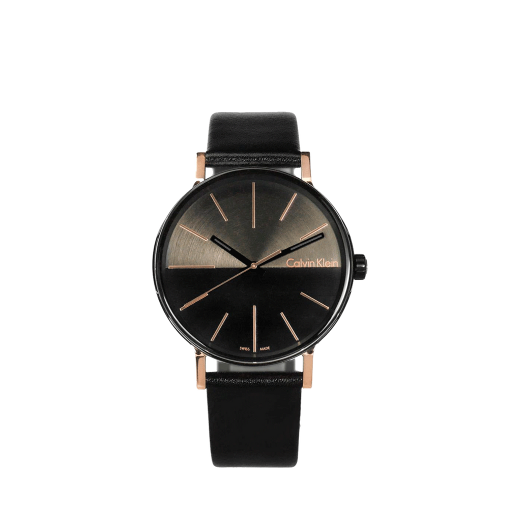 Calvin Klein Boost Black Dial Black Leather Strap Watch for Men - K7Y21TCZ Buy Now By Calvin Klein