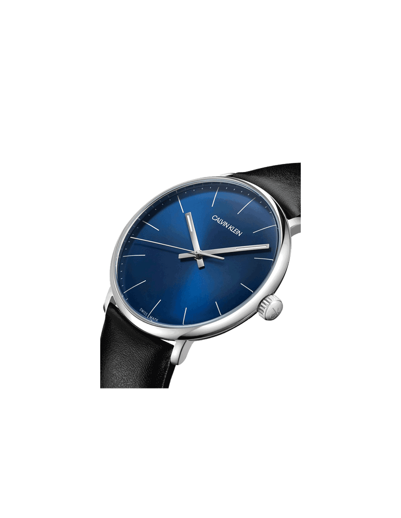 Calvin Klein High Noon Quartz Blue Dial Black Leather Strap Watch for Men - K8M211CN Buy Now By Calvin Klein