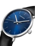 Calvin Klein High Noon Quartz Blue Dial Black Leather Strap Watch for Men - K8M211CN Buy Now By Calvin Klein