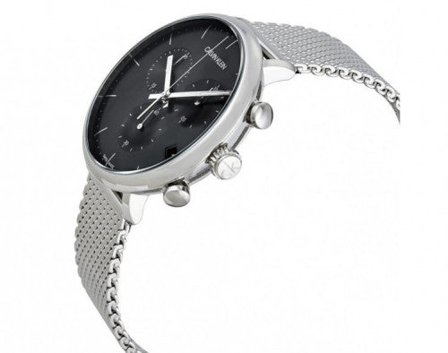 Calvin Klein High Noon Chronograph Black Dial Silver Mesh Bracelet Watch for Men - K8M27121 Buy Now By Calvin Klein