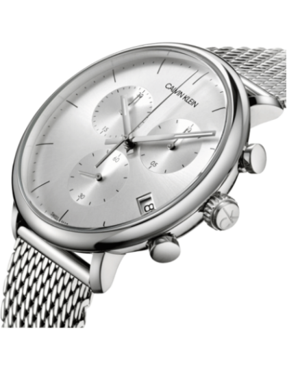 Calvin Klein High Noon Silver Dial Silver Mesh Bracelet Watch for Men - K8M27126 Buy Now By Calvin Klein