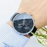 Calvin Klein High Noon Chronograph Black Dial Black Leather Strap Watch for Men - K8M271C1 Buy Now By Calvin Klein