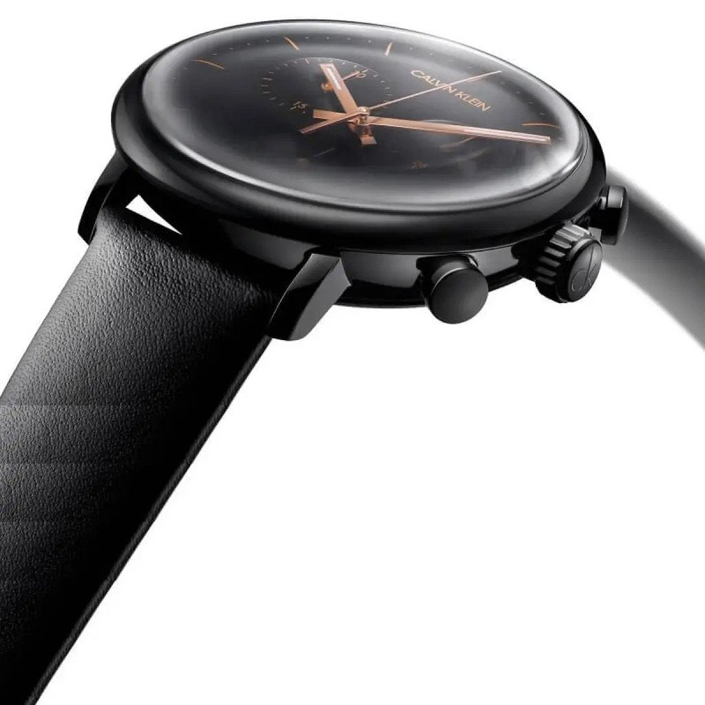 Calvin Klein High Noon Black Dial Black Leather Strap Watch for Men - K8M274CB Buy Now By Calvin Klein
