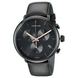 Calvin Klein High Noon Black Dial Black Leather Strap Watch for Men - K8M274CB Buy Now By Calvin Klein